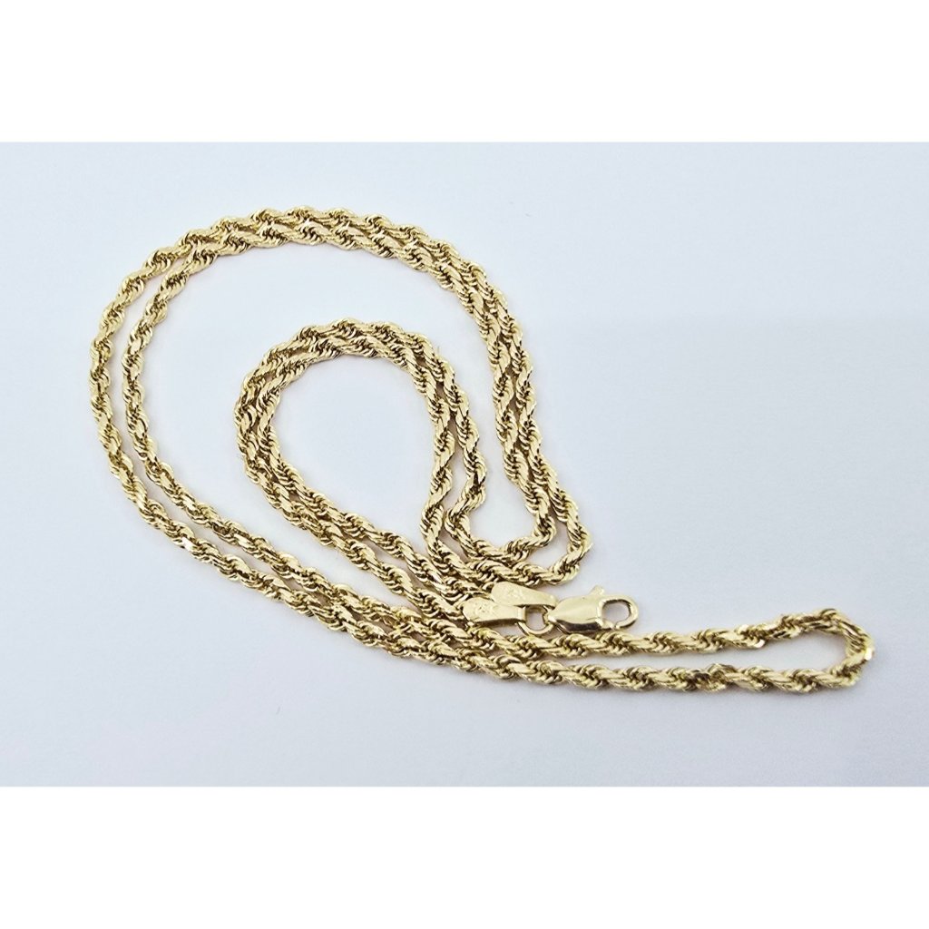 Unique 14k Karat Solid Yellow Gold Designer Rope Chain Necklace  2050 Length